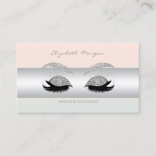 Moderne Professionele Make-up, Glitter Valse Wimpe Visitekaartje (Voorkant)