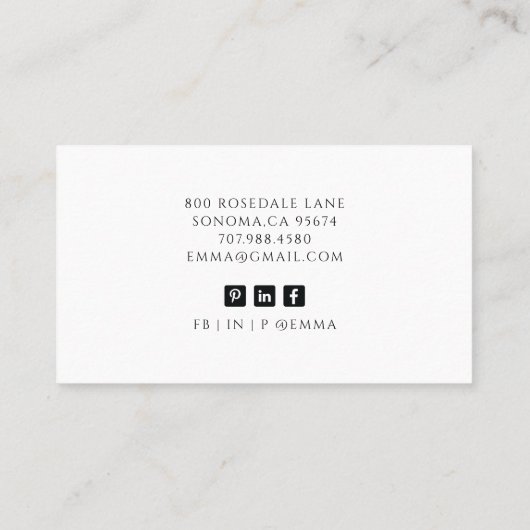 Moderne professionele makelaar foto minimalist visitekaartje (Achterkant)