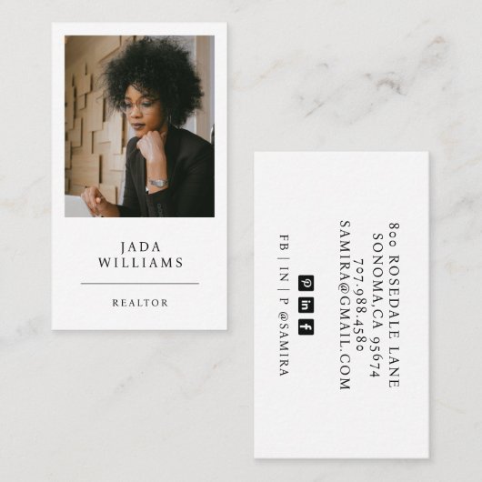 Moderne professionele makelaar foto visitekaartje (Voorkant / Achterkant)