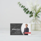 Moderne professionele makelaar monogram foto visitekaartje (Staand voorkant)