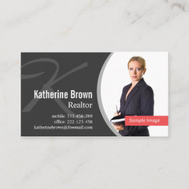 Moderne professionele makelaar monogram foto visitekaartje