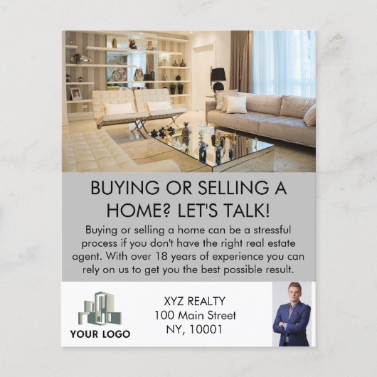 Moderne professionele makelaar op maat flyer (Voorkant)