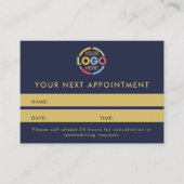 Moderne Professionele Marine Blauw Goud Eenvoudige Afsprakenkaartje (Voorkant)