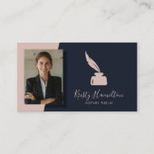 Moderne professionele marine blush notaris visitekaartje (Voorkant)