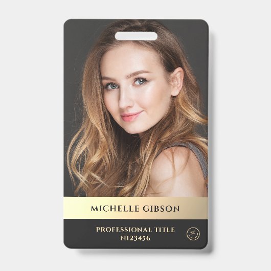 Moderne professionele marketing Elegant Zwart Goud Badge (Voorzijde)