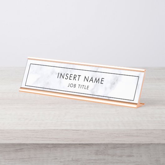 Moderne professionele marmer bureau naambordje (Voorkant)