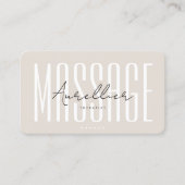 Moderne professionele massagetherapeut zand visitekaartje (Voorkant)