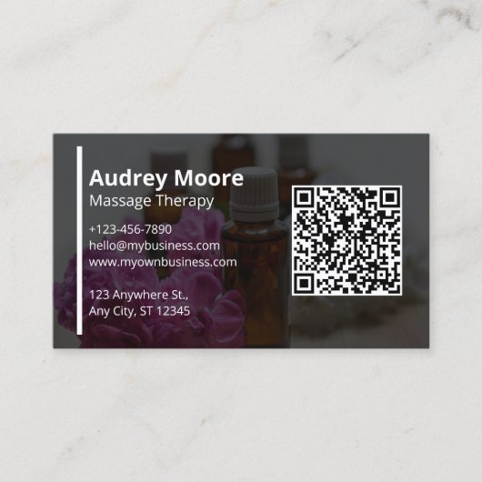 Moderne professionele massagetherapie Sjablonen Visitekaartje (Voorkant)