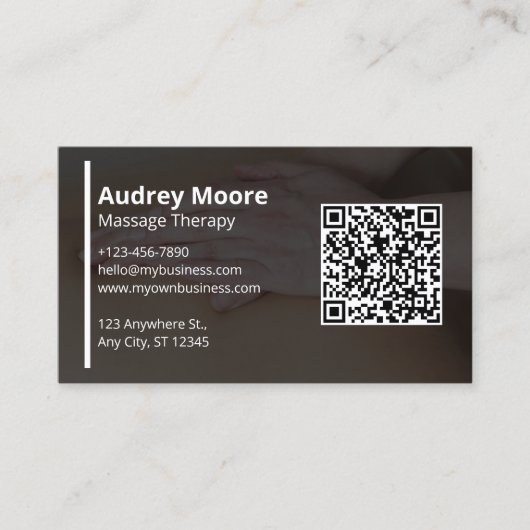 Moderne professionele massagetherapie visitekaartje (Voorkant)