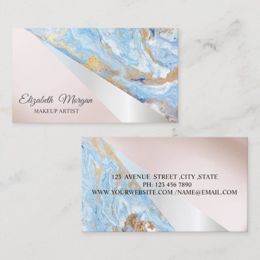 Moderne professionele meetkunde, marmer Roos Gold Visitekaartje (Voorkant / Achterkant)