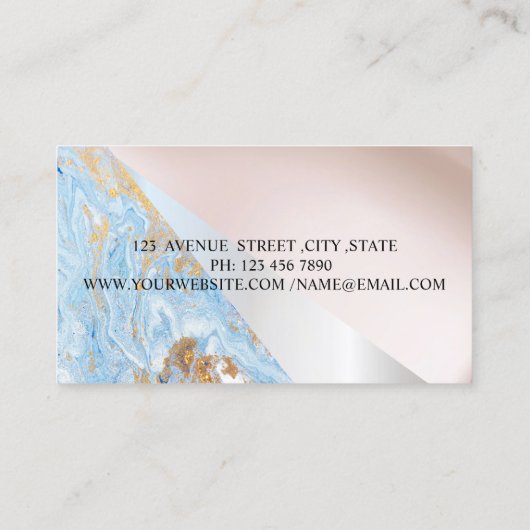 Moderne professionele meetkunde, marmer Roos Gold Visitekaartje (Achterkant)