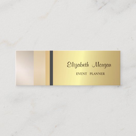 Moderne professionele meetkunde, stripe, goud mini visitekaartje (Voorkant)