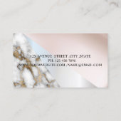 Moderne professionele meetkunde, witte gouden marm visitekaartje (Achterkant)