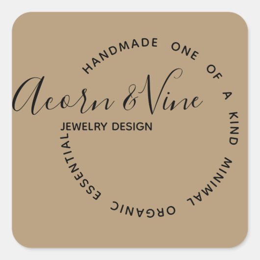 Moderne professionele merkdesign | Kraft Color Vierkante Sticker (Voorkant)