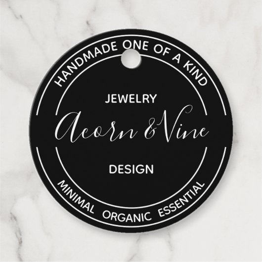 Moderne Professionele Merken Design | Zwart Bedankjes Labels (Voorkant)