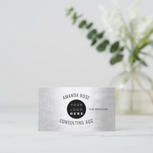 Moderne professionele, minimale lichtgevende Logo Visitekaartje (Staand voorkant)