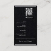 Moderne Professionele Minimale Typografie Zwart Visitekaartje (Achterkant)
