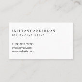 Moderne, professionele minimalist - Elegant Chic B Visitekaartje (Achterkant)