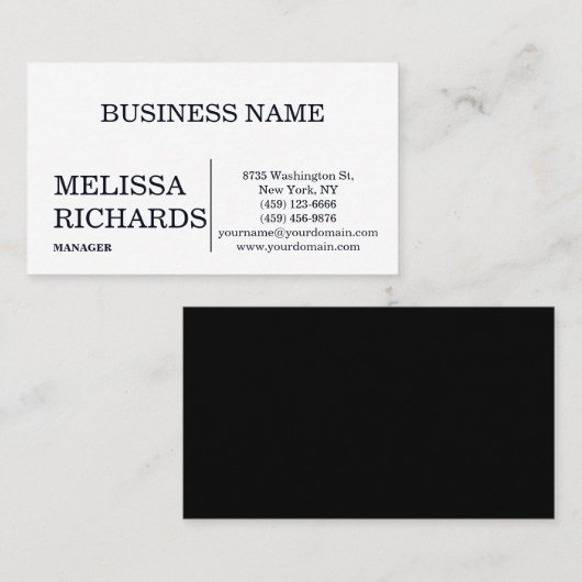 Moderne professionele minimalist legant visitekaartje (Voorkant / Achterkant)