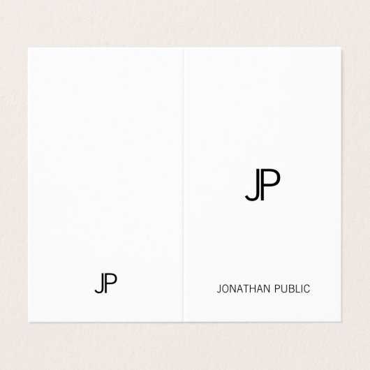 Moderne professionele minimalist voor monogram visitekaartje (Buitenkant ongevouwen)