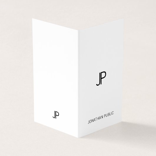 Moderne professionele minimalist voor monogram visitekaartje (Buitenkant)