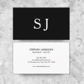 Moderne, professionele minimalistisch zwart wit visitekaartje