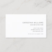 Moderne professionele minimalistische eenvoudige e visitekaartje (Achterkant)