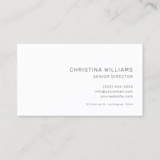 Moderne professionele minimalistische eenvoudige e visitekaartje (Achterkant)