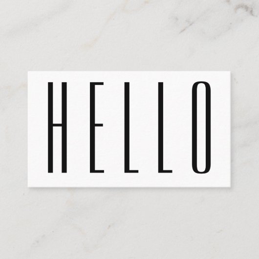 Moderne professionele minimalistische Hallo Visitekaartje (Voorkant)