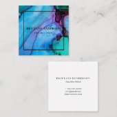 Moderne, professionele minimalistische handgeschre vierkante visitekaartje (Voorkant / Achterkant)