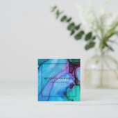 Moderne, professionele minimalistische handgeschre vierkante visitekaartje (Staand voorkant)