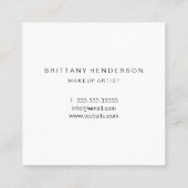 Moderne professionele minimalistische handgeschrev vierkante visitekaartje (Achterkant)