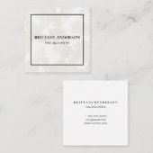 Moderne professionele minimalistische handgeschrev vierkante visitekaartje (Voorkant / Achterkant)