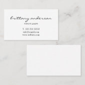 Moderne professionele minimalistische handgeschrev visitekaartje (Voorkant / Achterkant)