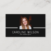 Moderne professionele minimalistische logo foto zw visitekaartje (Voorkant)
