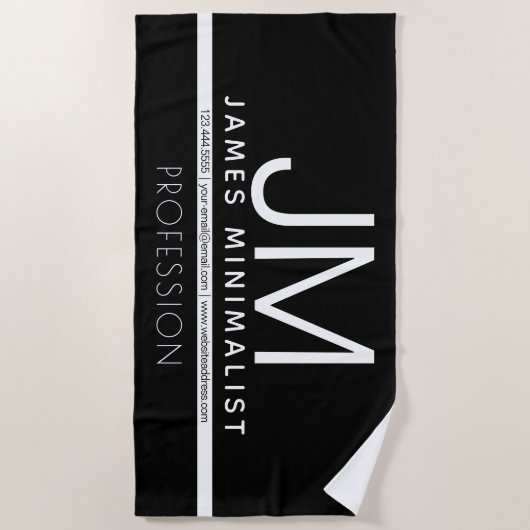 Moderne professionele minimalistische ontwerp | Zw Strandlaken (Voorkant)