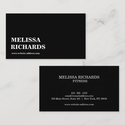 Moderne professionele minimalistische stijllijst visitekaartje (Voorkant / Achterkant)