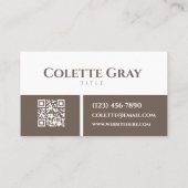 Moderne professionele minimalistische taupe wit ee visitekaartje (Achterkant)