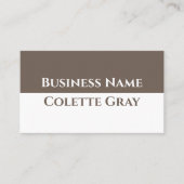 Moderne professionele minimalistische taupe wit ee visitekaartje (Voorkant)