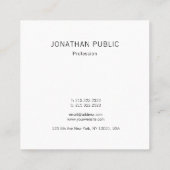 Moderne, professionele minimalistische unieke graf vierkante visitekaartje (Achterkant)