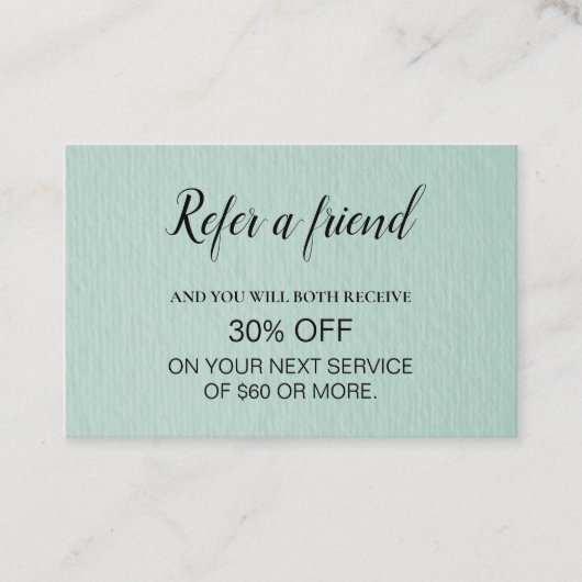 Moderne professionele minimalistische verwijzing visitekaartje (Voorkant)