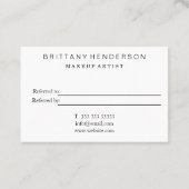 Moderne professionele minimalistische verwijzing visitekaartje (Achterkant)