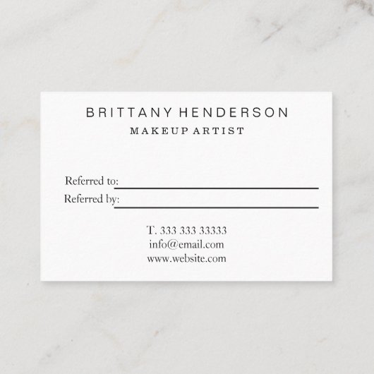 Moderne professionele minimalistische verwijzing visitekaartje (Achterkant)
