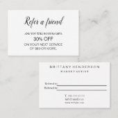 Moderne professionele minimalistische verwijzing visitekaartje (Voorkant / Achterkant)