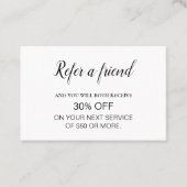 Moderne professionele minimalistische verwijzing visitekaartje (Voorkant)