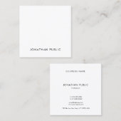 Moderne, professionele minimalistische vormgeving, vierkante visitekaartje (Voorkant / Achterkant)