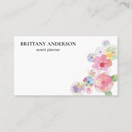 Moderne professionele minimalistische Waterverf Visitekaartje (Voorkant)