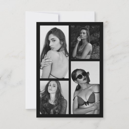 Moderne Professionele Model Actor Foto Comp Kaart (Achterkant)