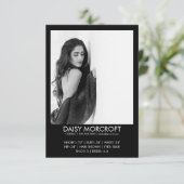 Moderne Professionele Model Actor Foto Comp Kaart (Staand voorkant)