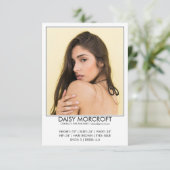 Moderne Professionele Model Actor Foto Comp Kaart (Staand voorkant)